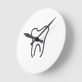 Abstract tooth graphic ronde klok (Hoek)