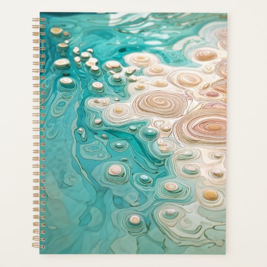 Abstract Topografisch Oceaan Kunst Planner (Voorkant)