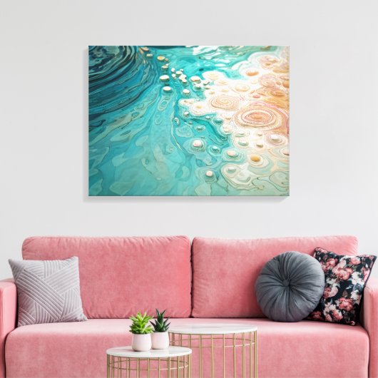 Abstract Topographic Ocean Art Canvas Afdruk (Insitu (Woonkamer))