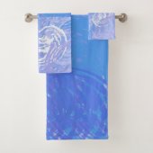Abstract Tossed Turquoise en Paars Bad Handdoek (Insitu)