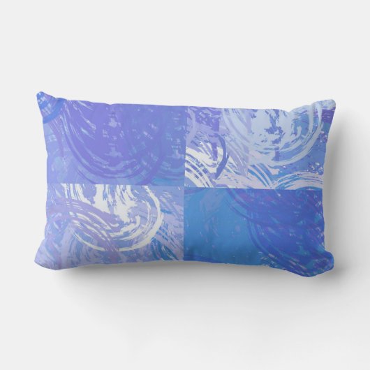 Abstract Tossed Turquoise en Paars Kussen (Achterkant)