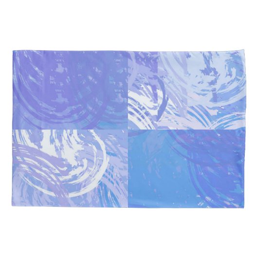 Abstract Tossed Turquoise en Paars Kussensloop (Achterkant-Links)