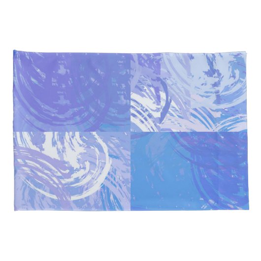 Abstract Tossed Turquoise en Paars Kussensloop (Achterkant-Rechts)