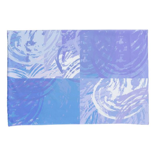 Abstract Tossed Turquoise en Paars Kussensloop (Voorkant-Rechts)