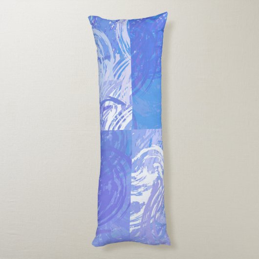 Abstract Tossed Turquoise en Paars Lichaamskussen (Achterkant (Verticaal))