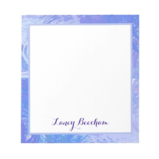 Abstract Tossed Turquoise en Paars Notitieblok (Voorkant)