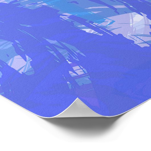 Abstract Tossed Turquoise en Paars Poster (Hoek)