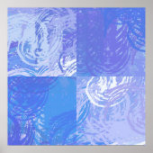 Abstract Tossed Turquoise en Paars Poster (Voorkant)