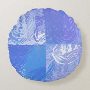 Abstract Tossed Turquoise en Paars Rond Kussen