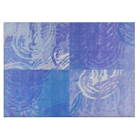 Abstract Tossed Turquoise en Paars Snijplank (Voorkant)