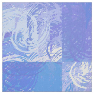 Abstract Tossed Turquoise en Paars Stof