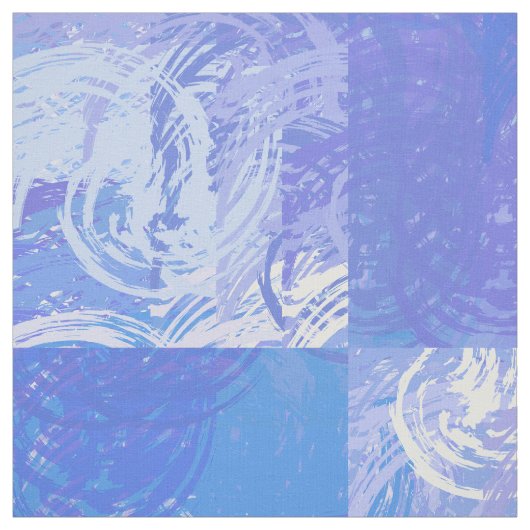 Abstract Tossed Turquoise en Paars Stof (Swatch)