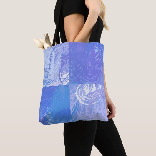 Abstract Tossed Turquoise en Paars Tote Bag (Dichtbij)