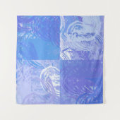 Abstract Tossed Turquoise en Paars Wandkleed (Voorkant (horizontaal))