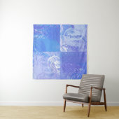 Abstract Tossed Turquoise en Paars Wandkleed (In Situ (horizontaal))