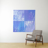 Abstract Tossed Turquoise en Paars Wandkleed (In situ)