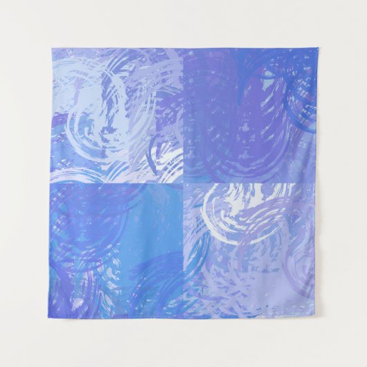 Abstract Tossed Turquoise en Paars Wandkleed (Voorkant)