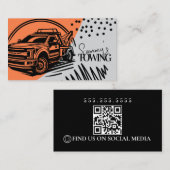 Abstract Towing Services Logo QR Code Visitekaartje (Voorkant / Achterkant)