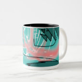 Abstract Traction Mug Tweekleurige Koffiemok (Voorkant rechts)