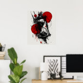 Abstract Trash Polka Zandloper Poster (Thuiskantoor)