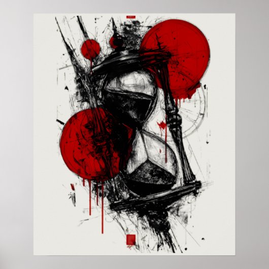 Abstract Trash Polka Zandloper Poster (Voorkant)