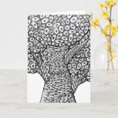 Abstract Tree Drawing Oval Shapes Design Card Kaart (Gele Bloem)