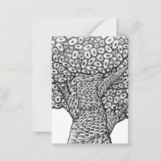 Abstract Tree Drawing Oval Shapes Design Notitiekaartje (Voorkant)