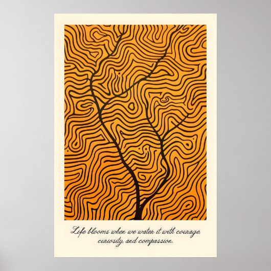 Abstract Tree Line Art Print Inspirational Growth (Voorkant)