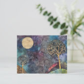 Abstract Tree Mixed Media Collage Briefkaart (Staand voorkant)