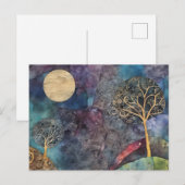 Abstract Tree Mixed Media Collage Briefkaart (Voorkant / Achterkant)