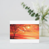 Abstract Tree & Red Sunset Briefkaart (Staand voorkant)