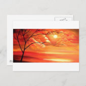 Abstract Tree & Red Sunset Briefkaart (Voorkant / Achterkant)