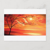 Abstract Tree & Red Sunset Briefkaart (Voorkant)