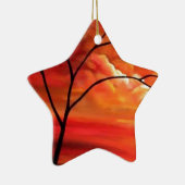 Abstract Tree & Red Sunset Keramisch Ornament (Rechts)