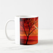 Abstract Tree & Red Sunset Koffiemok (Links)