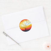 Abstract Tree Round Sticker (Envelop)