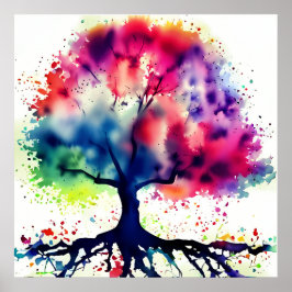 Abstract Tree Waterverf Poster