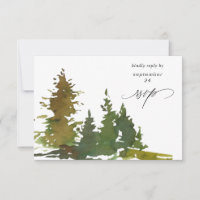 Abstract Trees Forest met maaltijd RSVP kaart