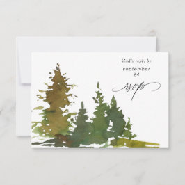 Abstract Trees Forest met maaltijd RSVP kaart