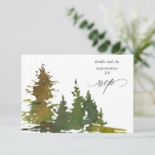 Abstract Trees Forest met maaltijd RSVP kaart (Staand voorkant)