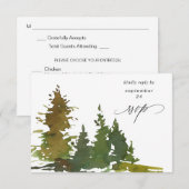 Abstract Trees Forest met maaltijd RSVP kaart (Voorkant / Achterkant)