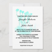 Abstract Trees Waterverf Blauwgroen Blue Art Weddi Kaart (Voorkant)