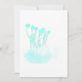 Abstract Trees Waterverf Blauwgroen Blue Art Weddi Kaart (Achterkant)