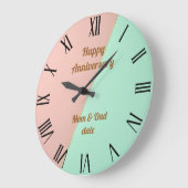 Abstract trendy blush roze mint collectie grote klok (Hoek)