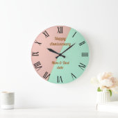 Abstract trendy blush roze mint collectie grote klok (Huis)