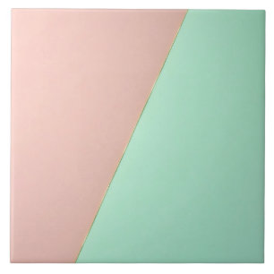 Abstract trendy blush roze mint collectie tegeltje
