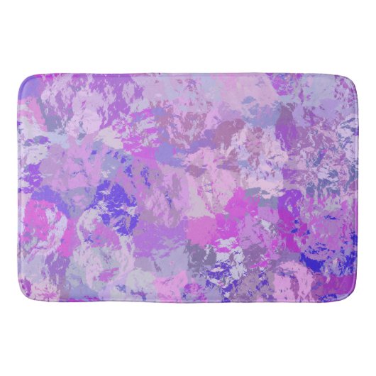 Abstract Trendy Camo Pink Paars Blue Badmat (Voorkant)