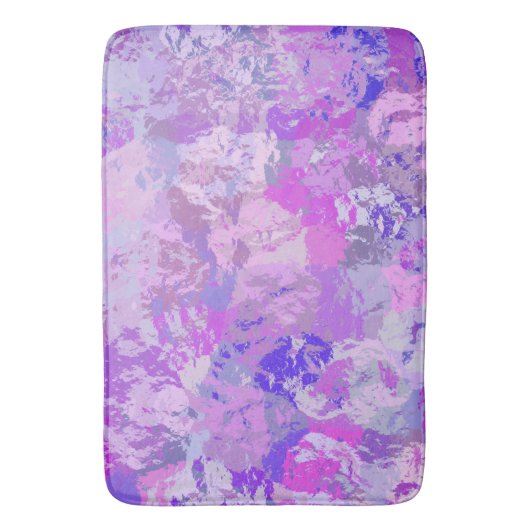 Abstract Trendy Camo Pink Paars Blue Badmat (Voorkant Verticaal)