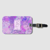 Abstract Trendy Camo Pink Paars Blue Bagagelabel (Voorkant (horizontaal))