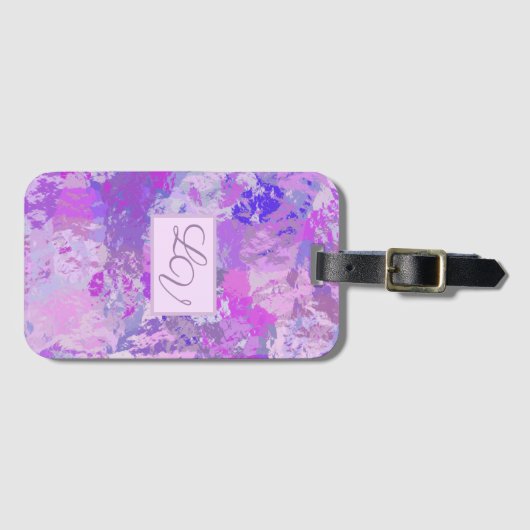 Abstract Trendy Camo Pink Paars Blue Bagagelabel (Voorkant (horizontaal))